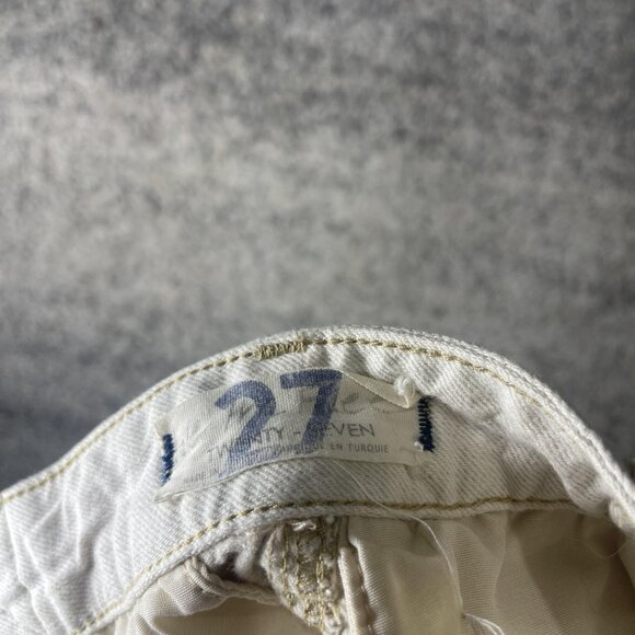 27 High Waisted Pants Womens 17 White Tapered Seam Front Double Button Zip Fly - Picture 8 of 10